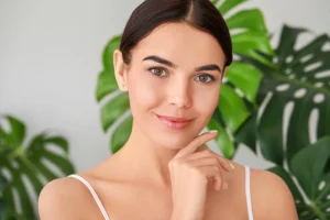 Woman with smooth, glowing skin after facials.